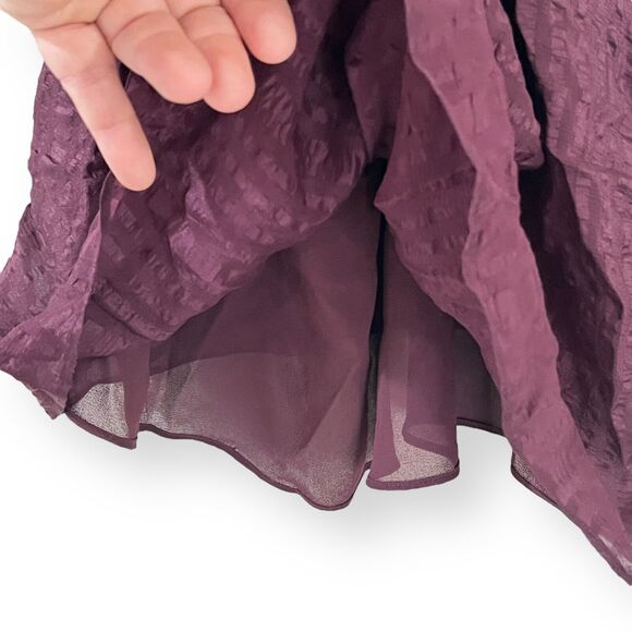 Frame Draped Textured Silk Halter Top Blouse in Cabernet Purple Size L Large NWT - Picture 8 of 9